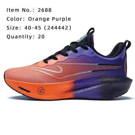 Orange and purple gradient color running shoes, breathable, shock-absorbing and lightweight sports shoes Orange and purple gradient color running shoes, breathable, shock-absorbing and lightweight sports shoes